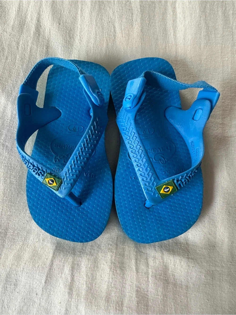 Havaianas Baby Bright Blue Back-Strap Flip Flops